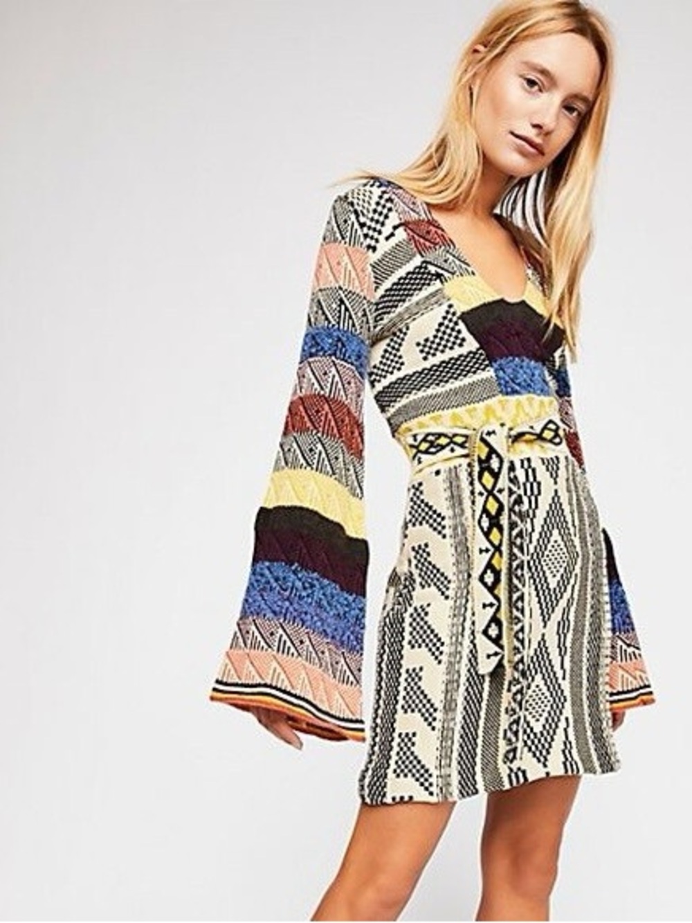 Free People Patchwork Sweater Dress